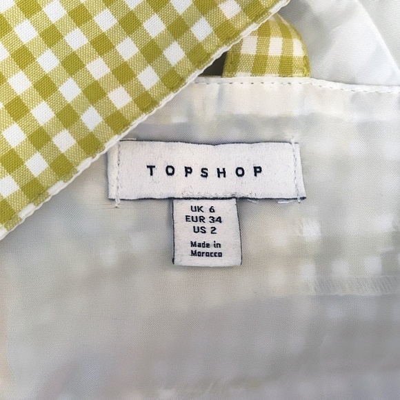 Nordstroms Topshop Crop Top Bralette Gingham Check Corset Tie Back Blouse NWOT - Picture 10 of 14